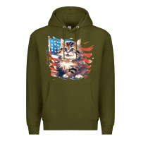 Army Green cat3 Premium Hoodie - Unal Design