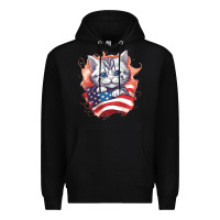 Black cat6 Premium Hoodie - Unal Design
