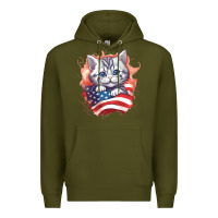 Army Green cat6 Premium Hoodie - Unal Design