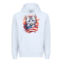 White cat6 Premium Hoodie - Unal Design