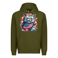 Army Green cat7 Premium Hoodie - Unal Design