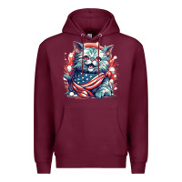 Burgundy cat7 Premium Hoodie - Unal Design