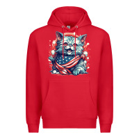 Red cat7 Premium Hoodie - Unal Design