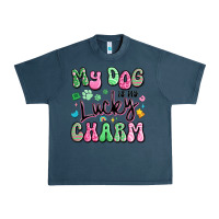 Midnight Navy my dog is my lucky charm Urban Heavy Tee - Artiststas