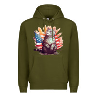 Army Green cat8 Premium Hoodie - Unal Design