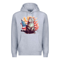 Heather Grey cat8 Premium Hoodie - Unal Design