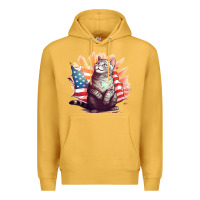 Mustard cat8 Premium Hoodie - Unal Design