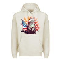 Oatmeal Heather cat8 Premium Hoodie - Unal Design
