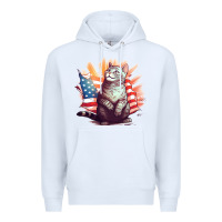 White cat8 Premium Hoodie - Unal Design