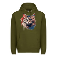 Army Green cat9 Premium Hoodie - Unal Design