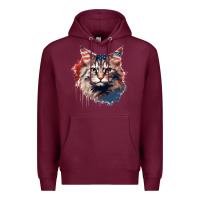 Burgundy cat9 Premium Hoodie - Unal Design