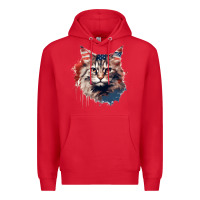 Red cat9 Premium Hoodie - Unal Design