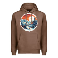 Chestnut deer snow house design Premium Hoodie - Unal Design