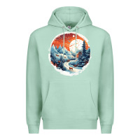 Seafoam deer snow house design Premium Hoodie - Unal Design