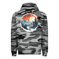 Slate Camo deer snow house design Premium Hoodie - Unal Design