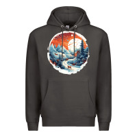 Smoke deer snow house design Premium Hoodie - Unal Design