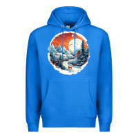 True Royal deer snow house design Premium Hoodie - Unal Design