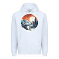 White deer snow house design Premium Hoodie - Unal Design