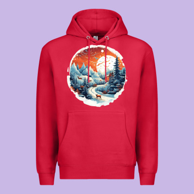 Deer Snow House Design Premium Hoodie Designed By Unal Design