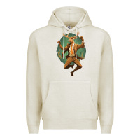 Oatmeal Heather happy deer Premium Hoodie - Unal Design