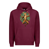 Burgundy happy deer Premium Hoodie - Unal Design