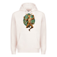 Pale Pink happy deer Premium Hoodie - Unal Design