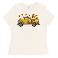Bone western bee gnomes truck sunflowers honeycomb beehive honey turquoise Ladies Tee - Artiststas