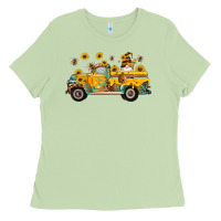 Matcha western bee gnomes truck sunflowers honeycomb beehive honey turquoise Ladies Tee - Artiststas