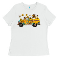 White western bee gnomes truck sunflowers honeycomb beehive honey turquoise Ladies Tee - Artiststas