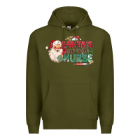 Army Green Santa's Favorite Nurse Premium Hoodie - MaliasSmallBusiness