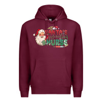 Burgundy Santa's Favorite Nurse Premium Hoodie - MaliasSmallBusiness