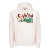 Pale Pink Santa's Favorite Nurse Premium Hoodie - MaliasSmallBusiness