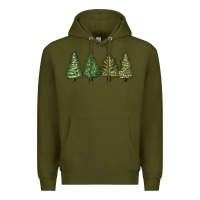 Army Green christmas trees Premium Hoodie - MaliasSmallBusiness