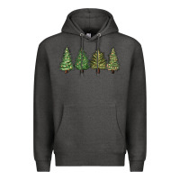 Charcoal Heather christmas trees Premium Hoodie - MaliasSmallBusiness
