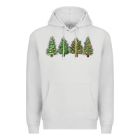 Dove Grey christmas trees Premium Hoodie - MaliasSmallBusiness