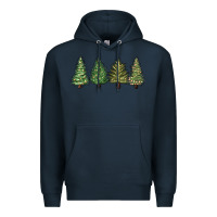 Navy christmas trees Premium Hoodie - MaliasSmallBusiness