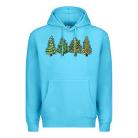 Ocean Blue christmas trees Premium Hoodie - MaliasSmallBusiness