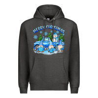 Charcoal Heather merry christmas snowman gnomes truck Premium Hoodie - MaliasSmallBusiness