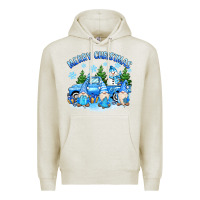 Oatmeal Heather merry christmas snowman gnomes truck Premium Hoodie - MaliasSmallBusiness