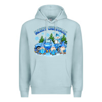 Blue Mist merry christmas snowman gnomes truck Premium Hoodie - MaliasSmallBusiness