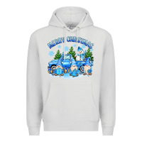Dove Grey merry christmas snowman gnomes truck Premium Hoodie - MaliasSmallBusiness