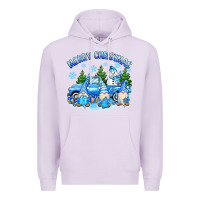 Lilac merry christmas snowman gnomes truck Premium Hoodie - MaliasSmallBusiness