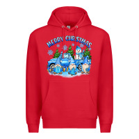 Red merry christmas snowman gnomes truck Premium Hoodie - MaliasSmallBusiness