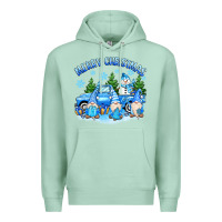 Seafoam merry christmas snowman gnomes truck Premium Hoodie - MaliasSmallBusiness