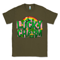 Army Green St Patricks Lucky Charm Classic Tee - FaDigitalArtStudio