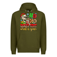 Army Green ho ho holy shit what a year Premium Hoodie - MaliasSmallBusiness