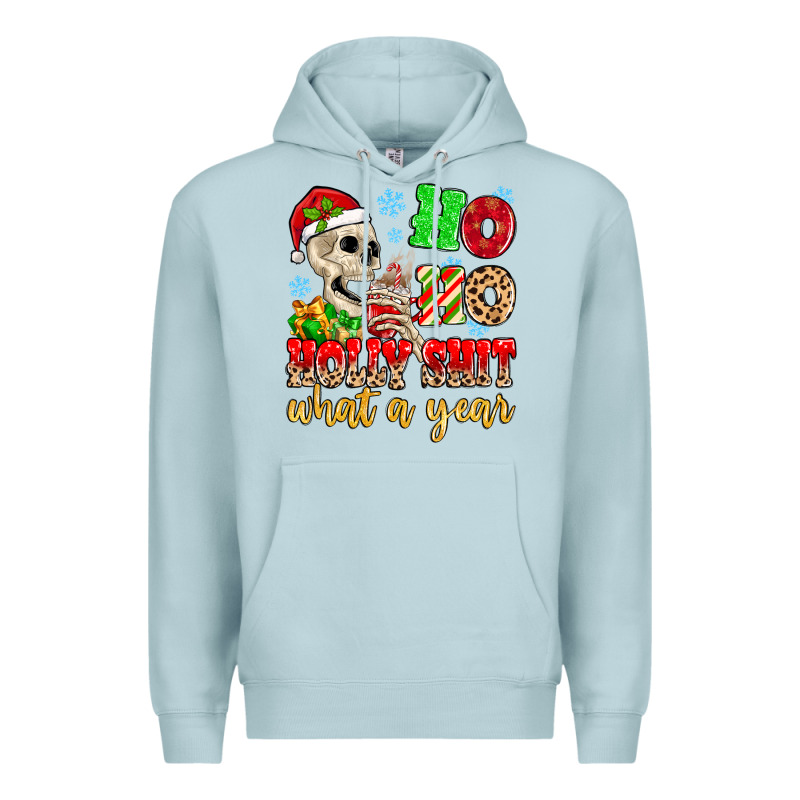 Ho Ho Holy Shit What A Year Premium Hoodie by MaliasSmallBusiness | Teevron