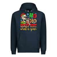 Navy ho ho holy shit what a year Premium Hoodie - MaliasSmallBusiness