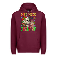 Burgundy dead inside but jolly af Premium Hoodie - MaliasSmallBusiness