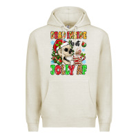 Oatmeal Heather dead inside but jolly af Premium Hoodie - MaliasSmallBusiness